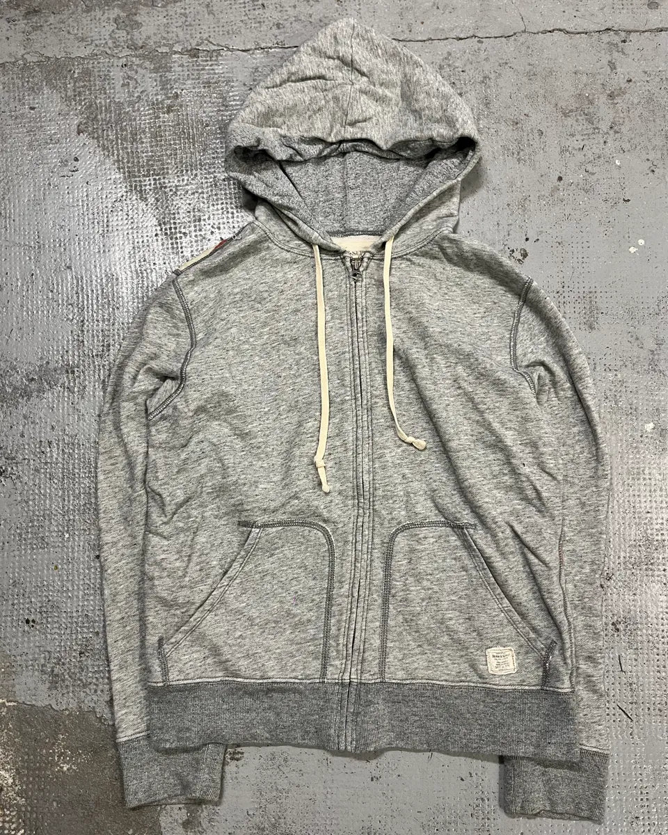 2000s Ralph Lauren Grey American Flag Distressed Zip Hoodie MStsJzd 4