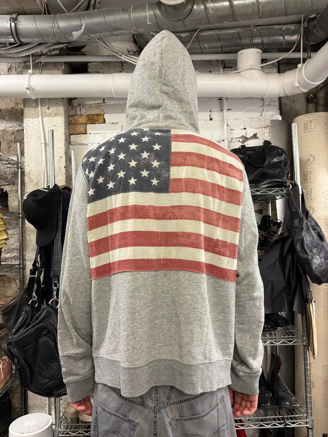 2000s Ralph Lauren Grey American Flag Eroded Sweater PEOaxxl 0