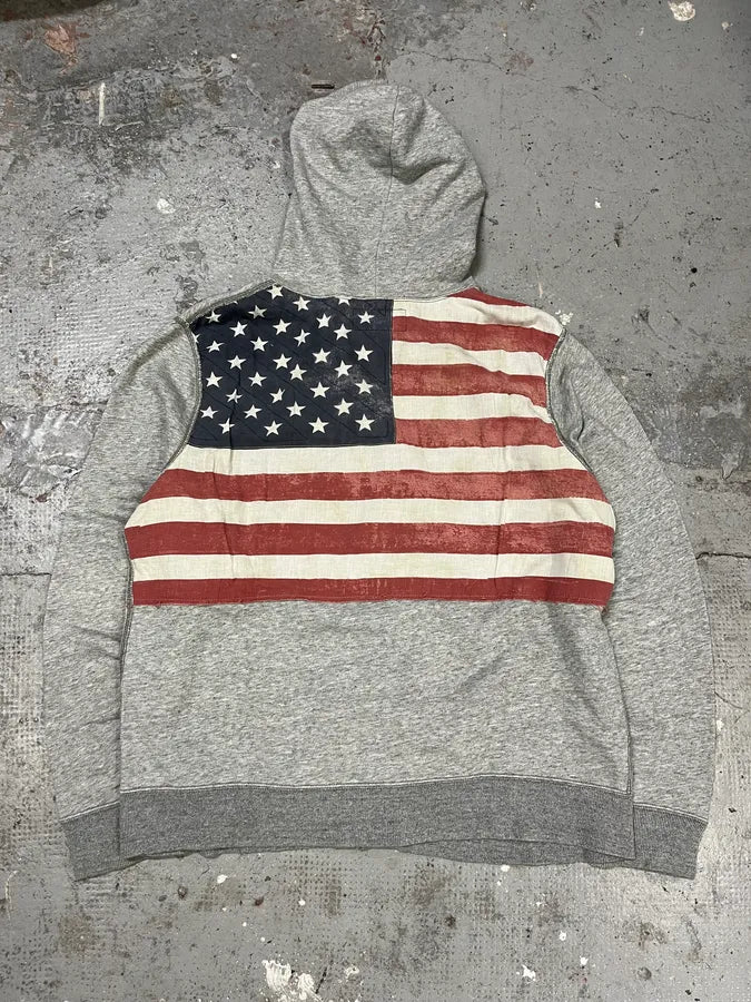 2000s Ralph Lauren Grey American Flag Eroded Sweater PEOaxxl 3