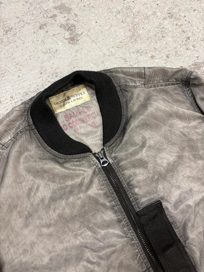 AW2011 Ralph Lauren Grey Cargo Pocket Sample Bomber Jacket qzHlqIx 4