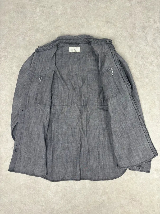 2000s Ralph Lauren Grey Denim Shirt American Flag Patch  IMFqCiz 6