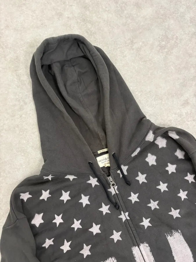 2010s Ralph Lauren Grey Star USA Flag Zip-up Hoodie eVdBECX 4