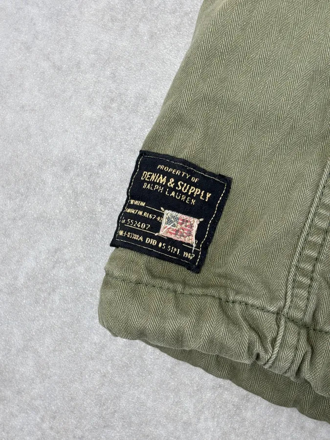 2000s Ralph Lauren Khaki USA Flag Distressed Cargo Vest NcZgmPx 7