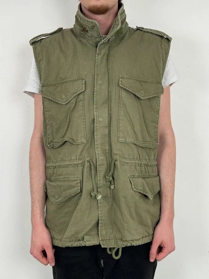 2000s Ralph Lauren Khaki USA Flag Distressed Cargo Vest NcZgmPx 2
