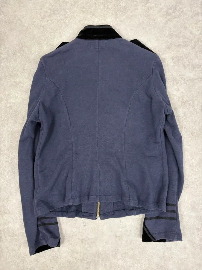 2010s Ralph Lauren Navy & Black Velvet Officer Jacket tJcxhdG 5