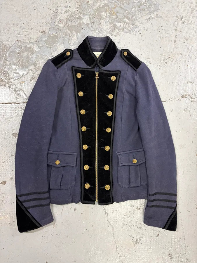 2000s Ralph Lauren Navy & Black Velvet Officer Jacket iieYLCR 0