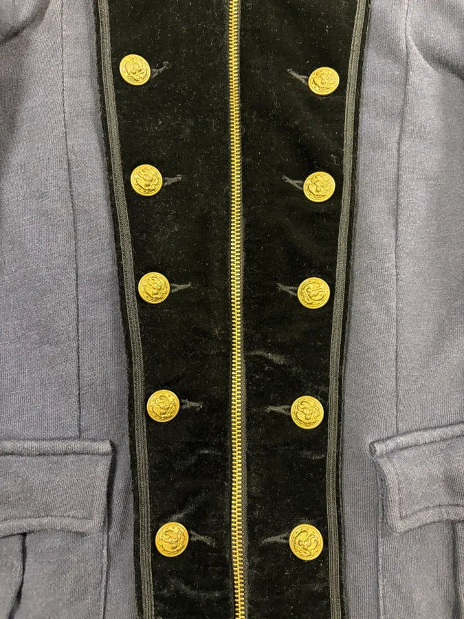 2000s Ralph Lauren Navy & Black Velvet Officer Jacket iieYLCR 7