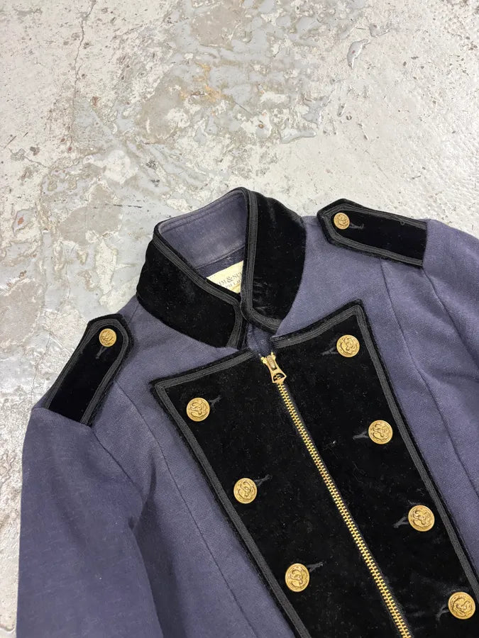 2000s Ralph Lauren Navy & Black Velvet Officer Jacket iieYLCR 4
