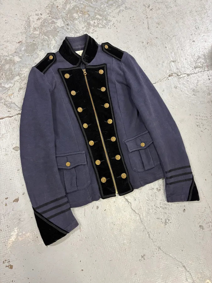 2000s Ralph Lauren Navy & Black Velvet Officer Jacket iieYLCR 3