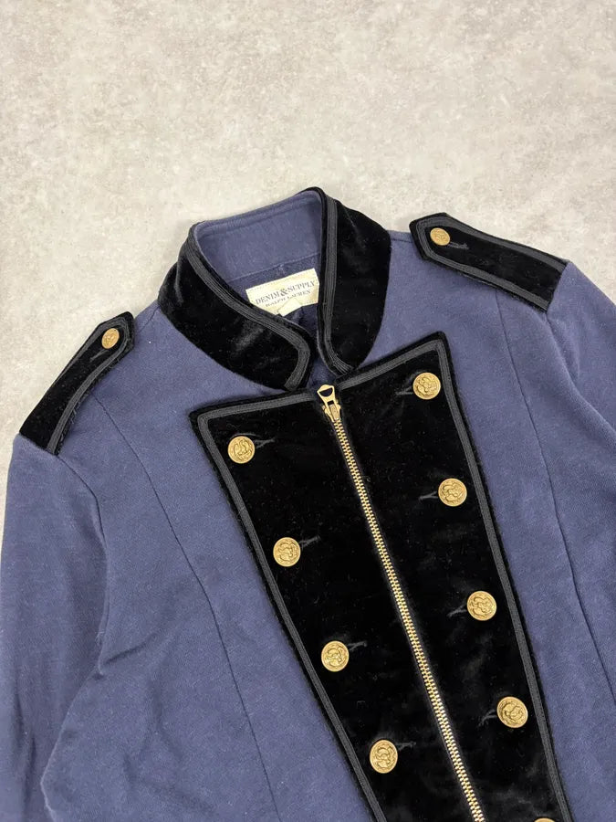 2010s Ralph Lauren Navy & Black Velvet Officer Jacket tJcxhdG 4