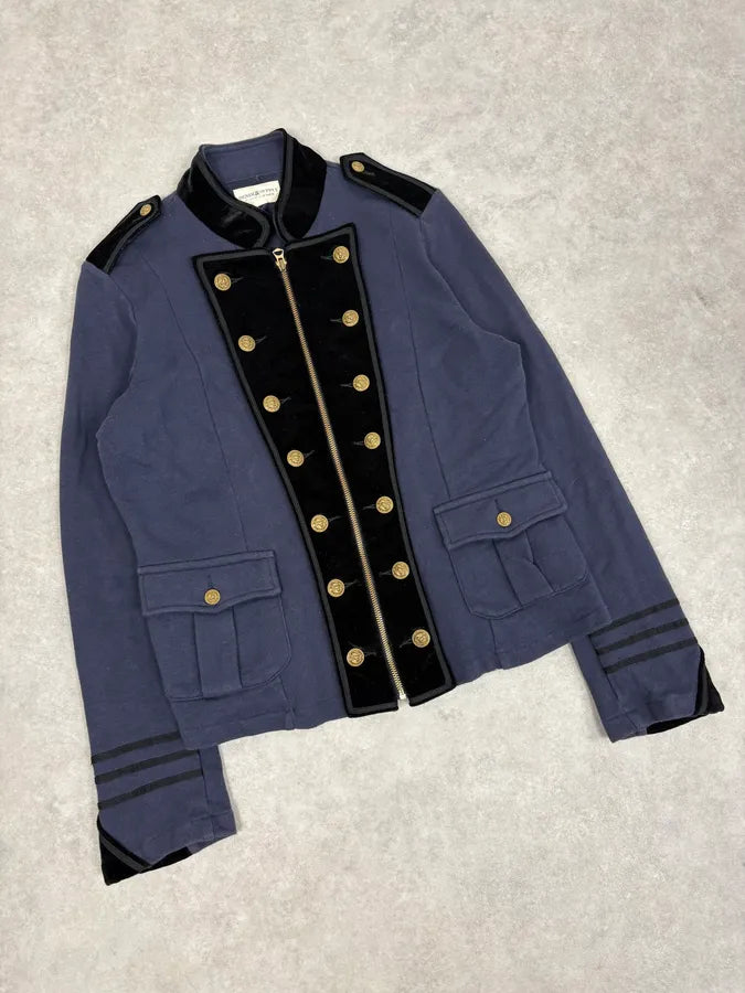 2010s Ralph Lauren Navy & Black Velvet Officer Jacket tJcxhdG 3
