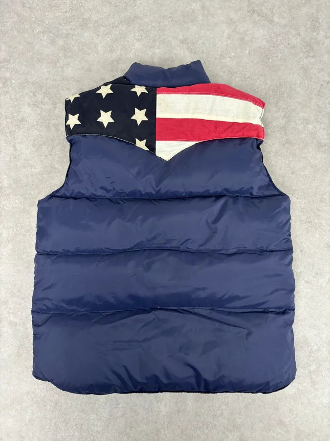 2000s Ralph Lauren Navy & Camo Reversible USA FLAG Puffer Vest rQrwTCg 7