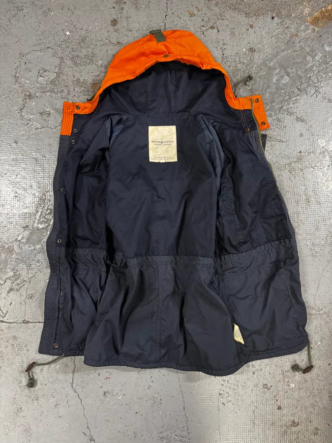 2000s Ralph Lauren Navy & Orange Hooded Parka Jacket XNARGAz 6
