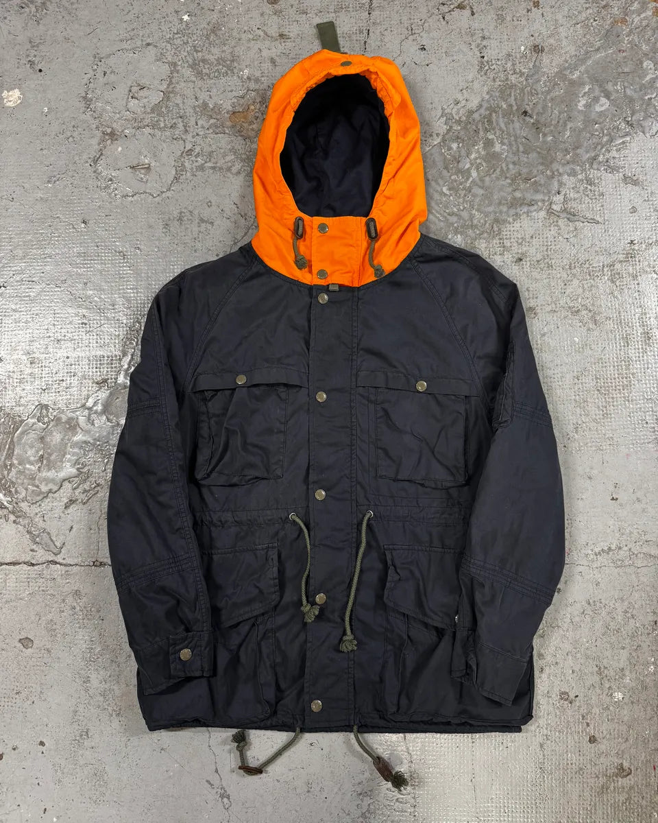 2000s Ralph Lauren Navy & Orange Hooded Parka Jacket XNARGAz 0