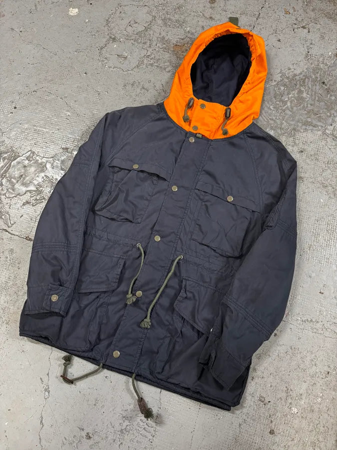 2000s Ralph Lauren Navy & Orange Hooded Parka Jacket XNARGAz 2