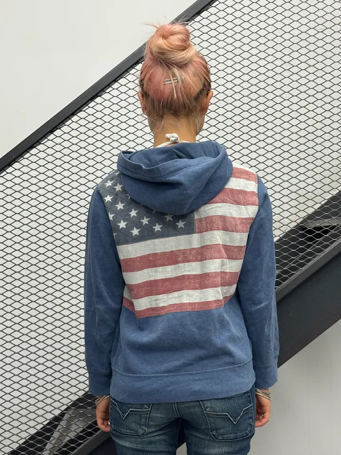 2010s Ralph Lauren Navy American Flag Zip-up Hooded Sweater WQCfTsQ 0