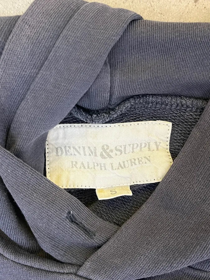 2000s Ralph Lauren Navy Cotton Distressed Flag Hoodie XfffekP 8