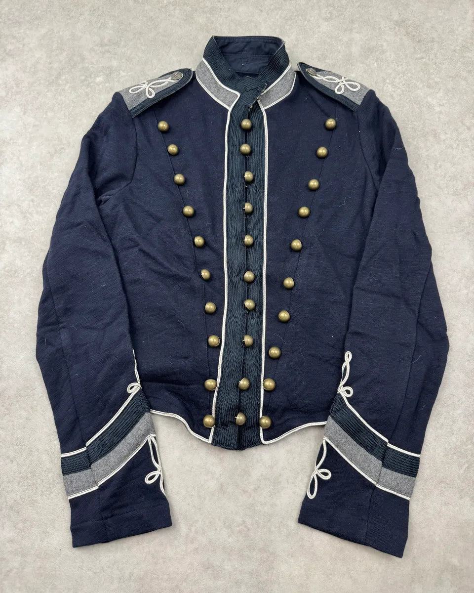 2000s Ralph Lauren Navy Embroidered Officer Jacket qLMgZUl 0