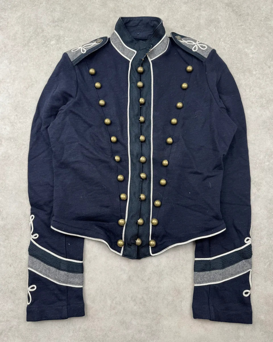 2000s Ralph Lauren Navy Embroidered Officer Jacket qLMgZUl 3