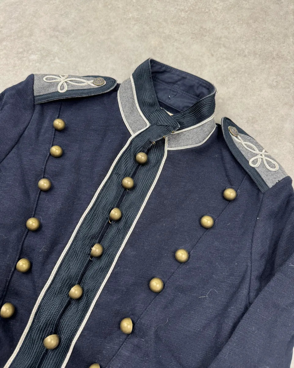 2000s Ralph Lauren Navy Embroidered Officer Jacket qLMgZUl 4
