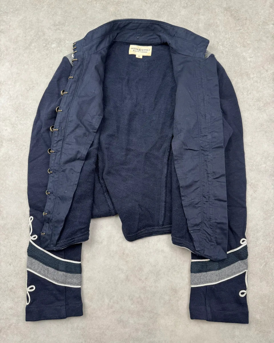 2000s Ralph Lauren Navy Embroidered Officer Jacket qLMgZUl 7