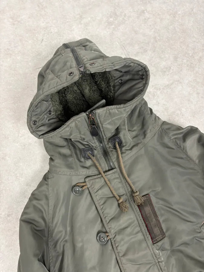 2010s Ralph Lauren Aviator Olive Military Hooded Bomber Jacket dnXwTgv 5