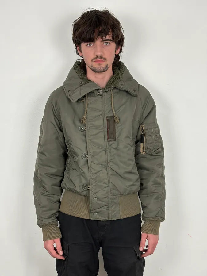 2010s Ralph Lauren Aviator Olive Military Hooded Bomber Jacket dnXwTgv 1