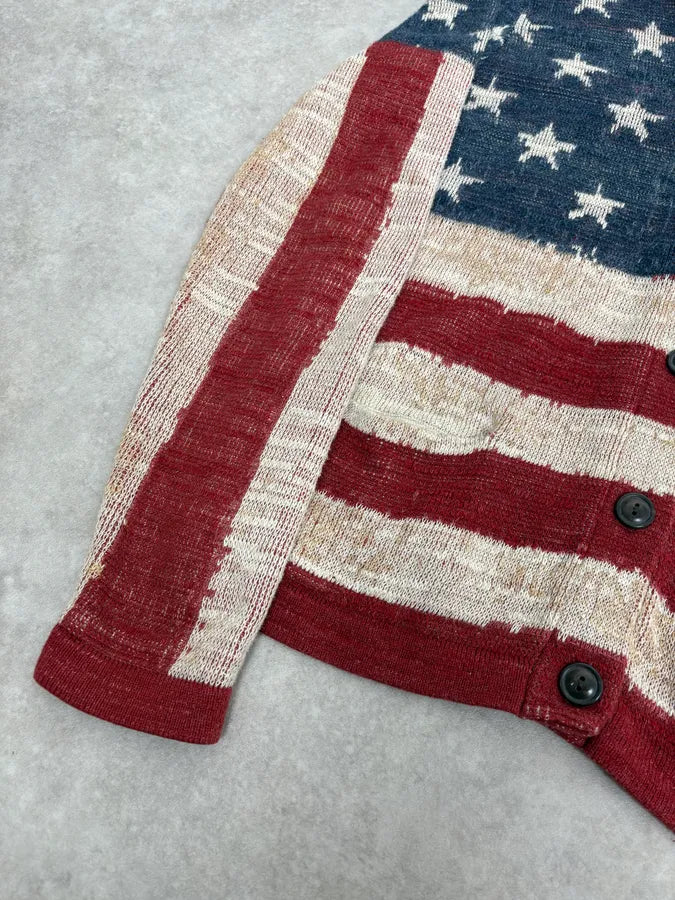 2000s Ralph Lauren Supply USA Flag Cardigan Gilet jkKmKaN 7
