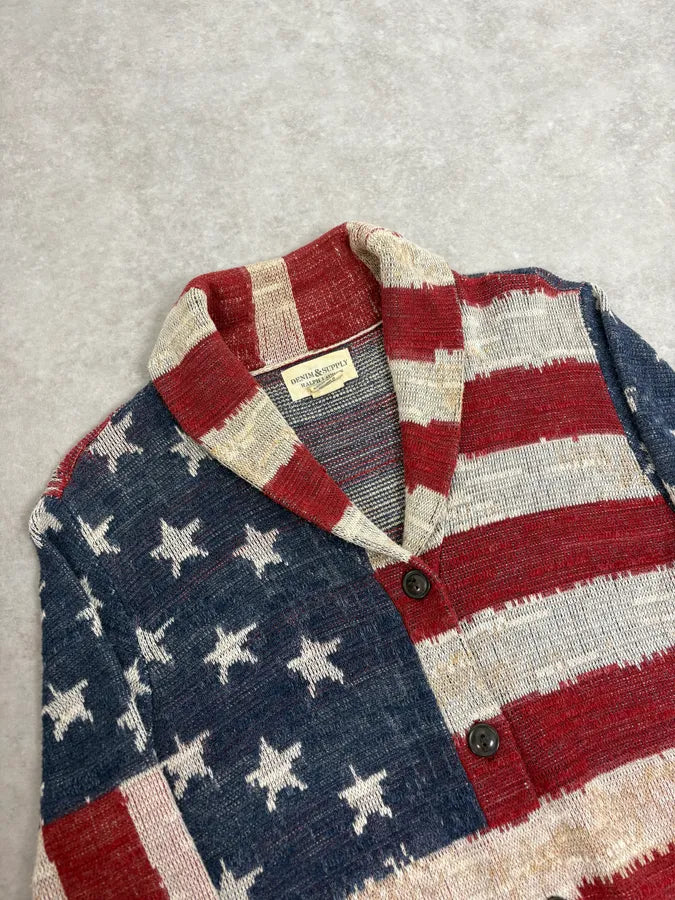 2000s Ralph Lauren Supply USA Flag Cardigan Gilet jkKmKaN 4