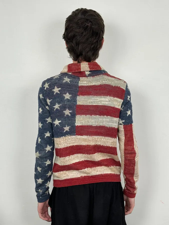 2000s Ralph Lauren Supply USA Flag Cardigan Gilet jkKmKaN 2