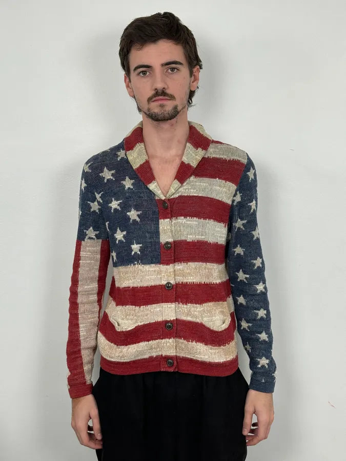 2000s Ralph Lauren Supply USA Flag Cardigan Gilet jkKmKaN 1