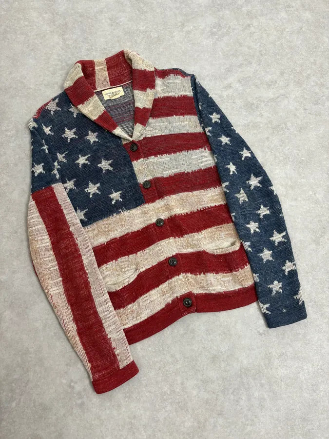 2000s Ralph Lauren Supply USA Flag Cardigan Gilet jkKmKaN 3