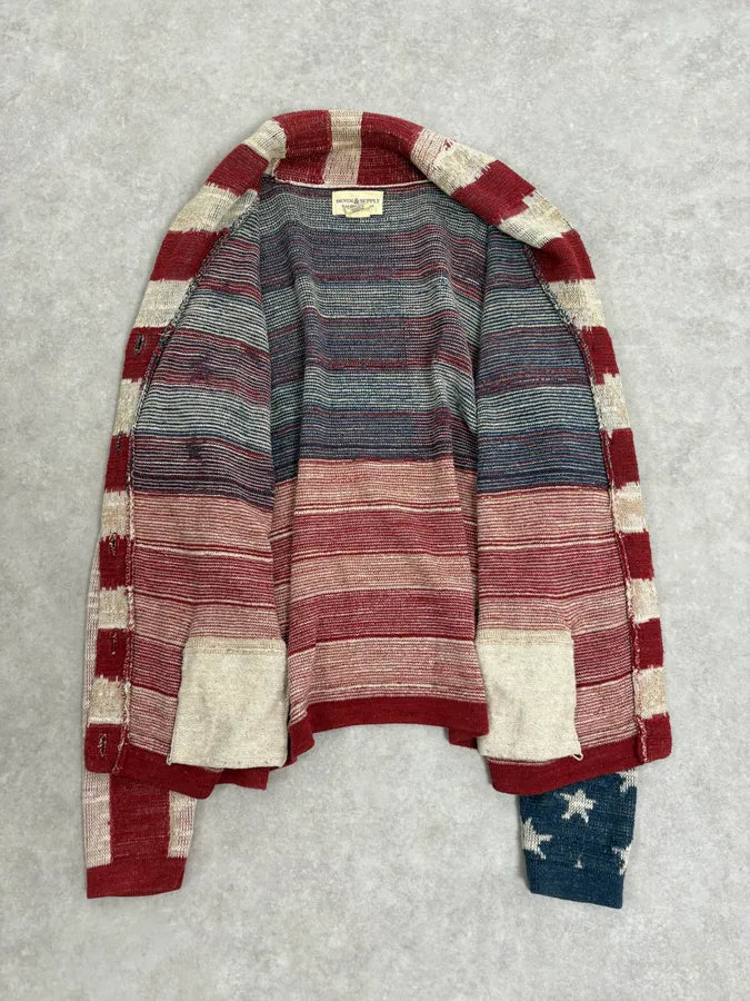 2000s Ralph Lauren Supply USA Flag Cardigan Gilet jkKmKaN 6