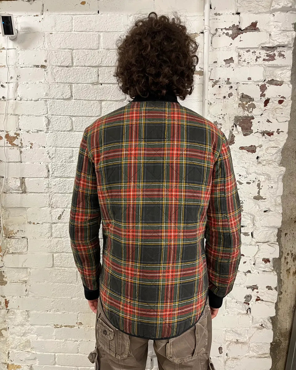 2000s Ralph Lauren Tartan Black & Red Quilted Bomber Jacket bUZlEpF 2