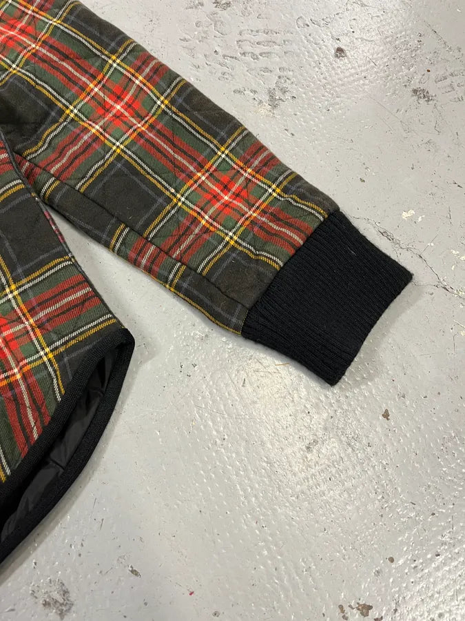 2000s Ralph Lauren Tartan Black & Red Quilted Bomber Jacket bUZlEpF 4