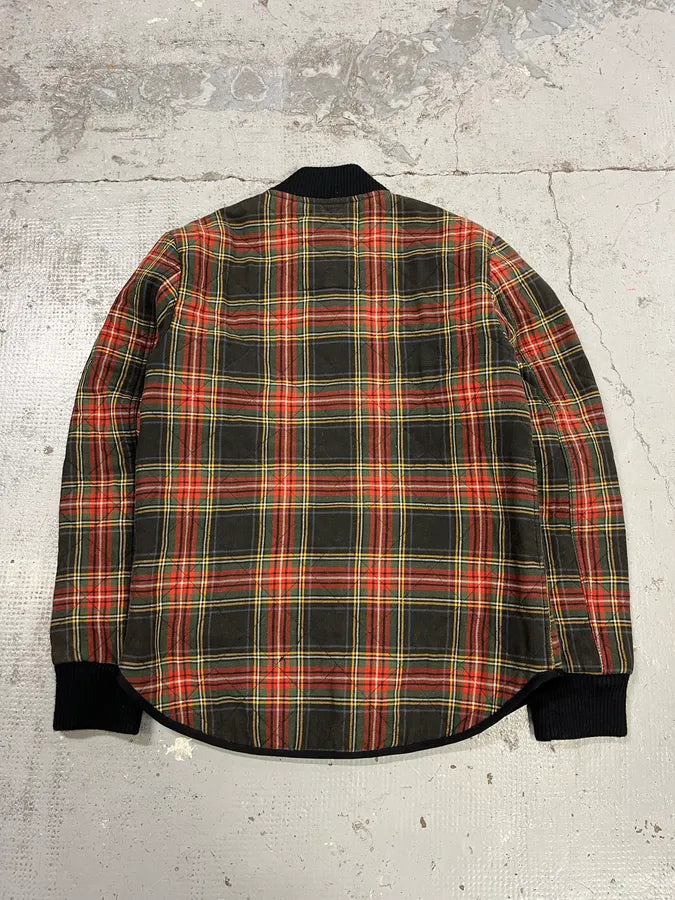 2000s Ralph Lauren Tartan Black & Red Quilted Bomber Jacket bUZlEpF 5