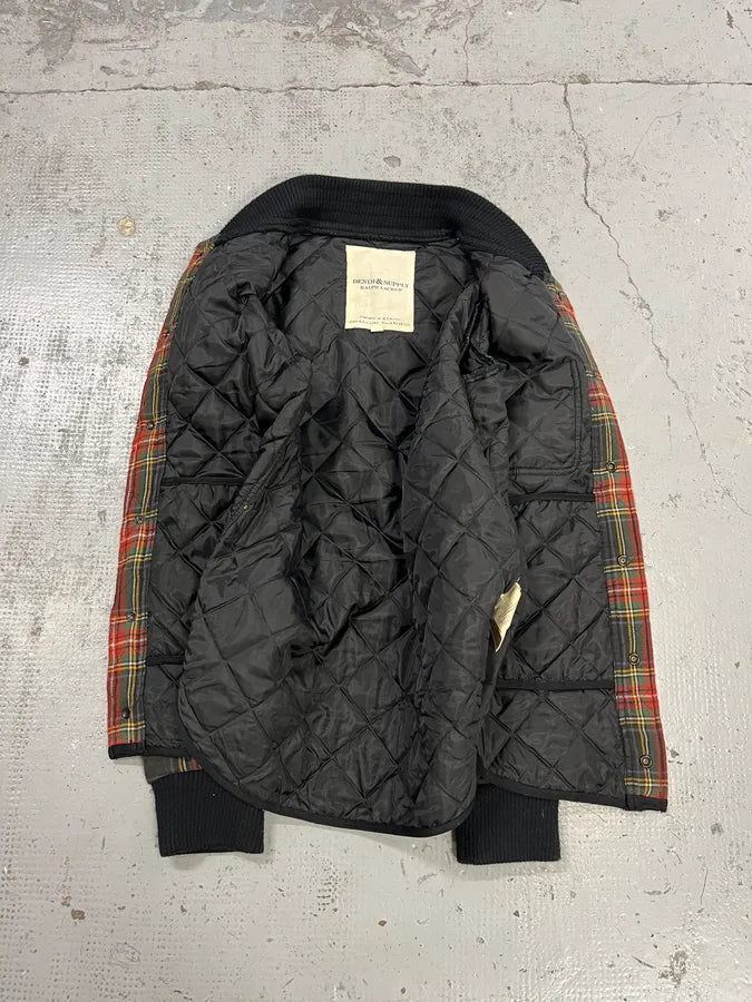 2000s Ralph Lauren Tartan Black & Red Quilted Bomber Jacket bUZlEpF 6