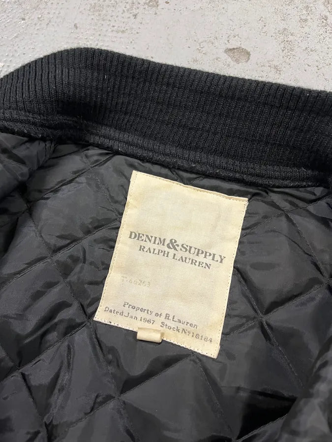 2000s Ralph Lauren Tartan Black & Red Quilted Bomber Jacket bUZlEpF 7