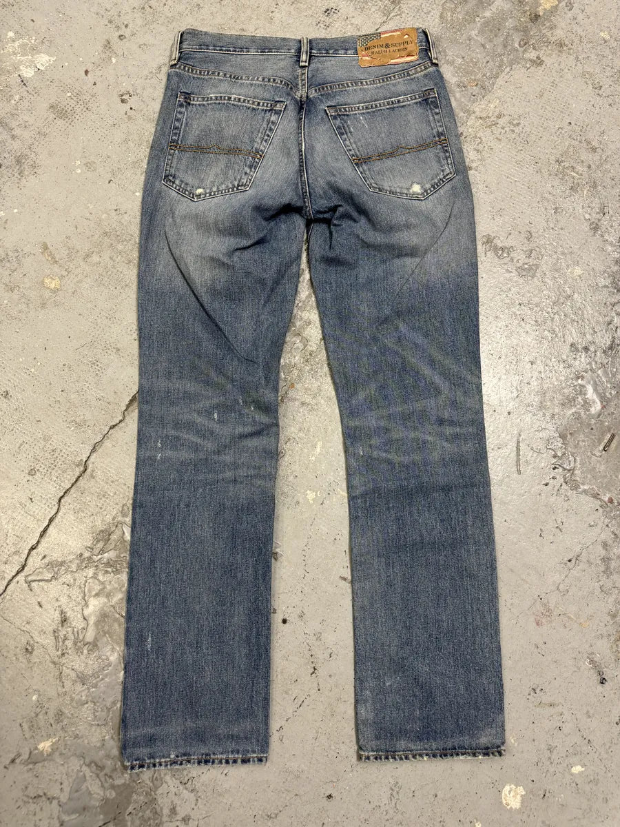 2000s Ralph Lauren USA Denim & Supply Blue Faded Jeans punAkgs 1