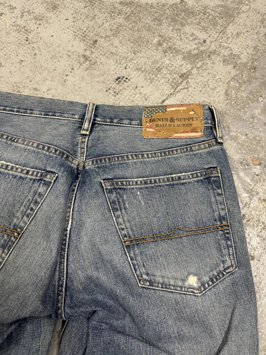 2000s Ralph Lauren USA Denim & Supply Blue Faded Jeans punAkgs 4