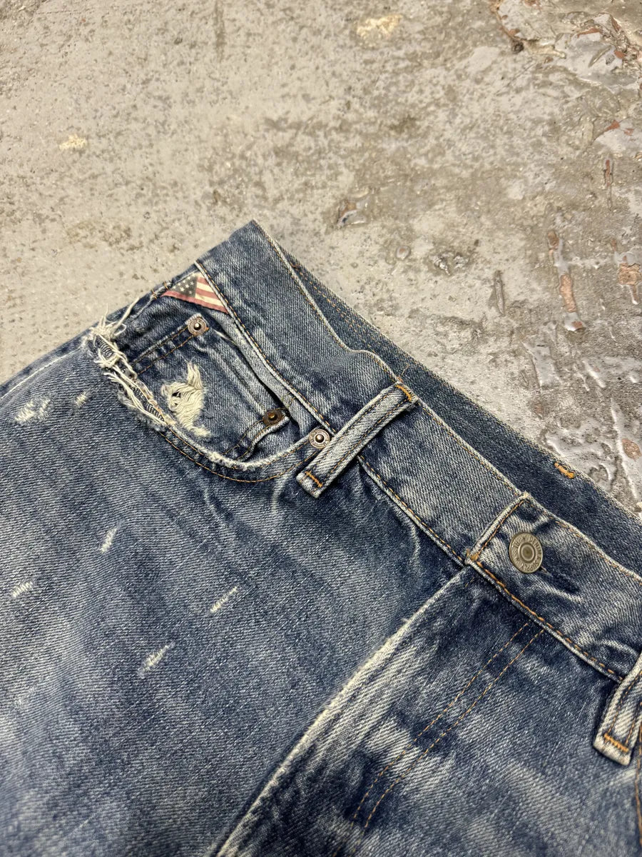 2000s Ralph Lauren USA Denim & Supply Blue Faded Jeans punAkgs 7