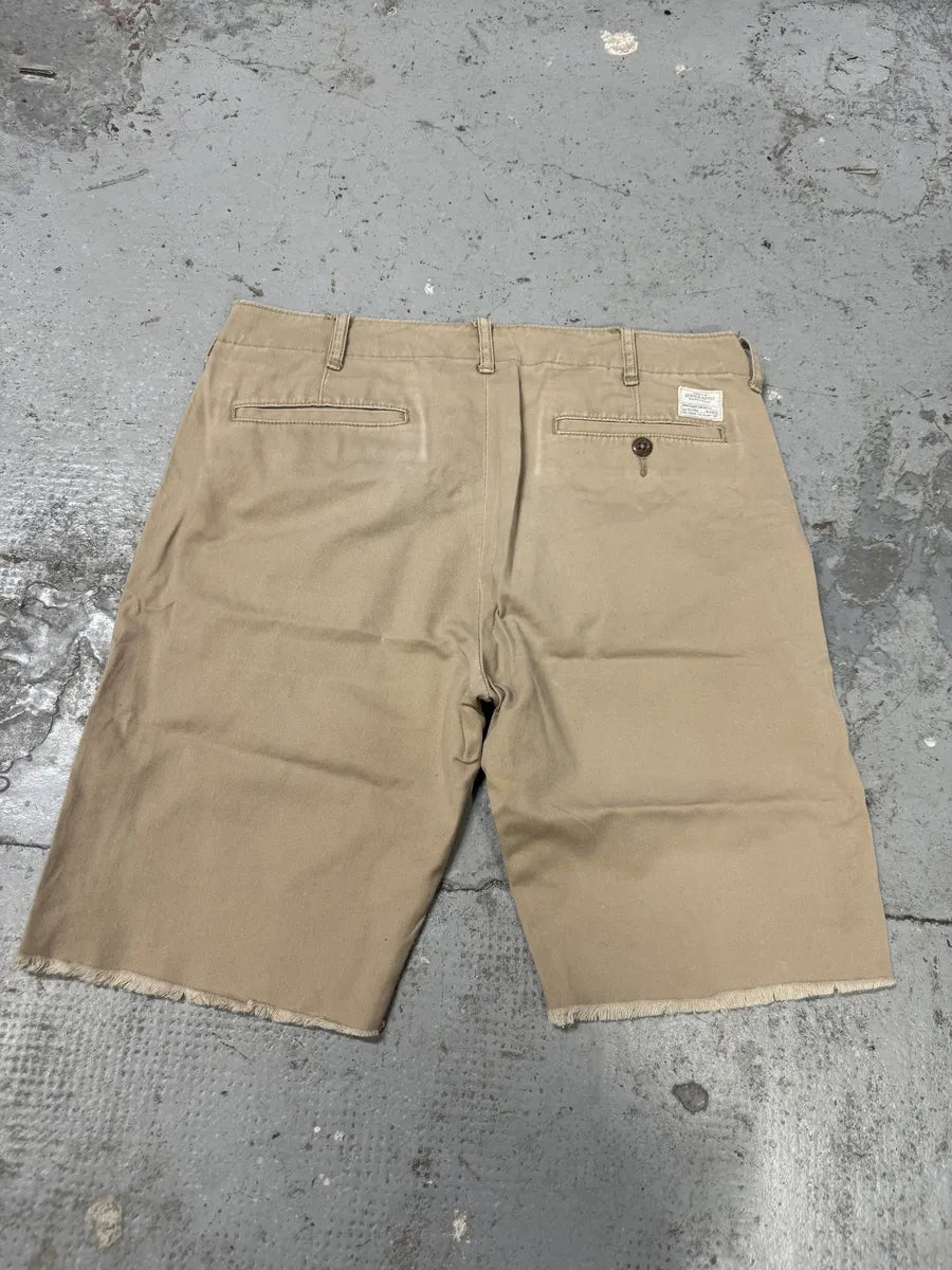 2000s Ralph Lauren USA Distressed Flag Beige Shorts CmqSfhW 4