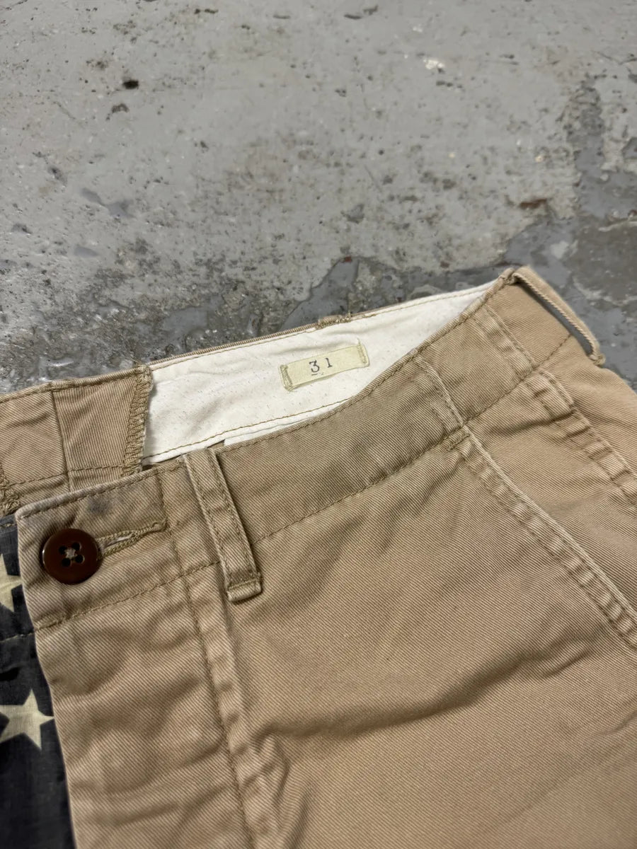 2000s Ralph Lauren USA Distressed Flag Beige Shorts CmqSfhW 7