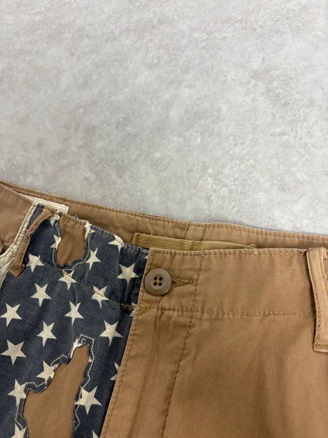 2000s Ralph Lauren USA Distressed Flag Beige Shorts jCFsUFT 4