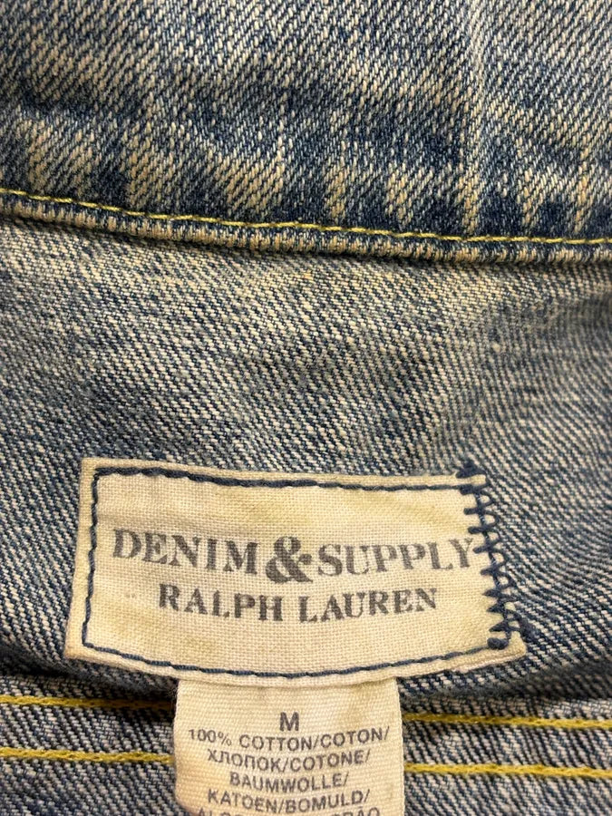 2000s Ralph Lauren USA Flag Blue Denim Vest Jacket vGXwITa 9