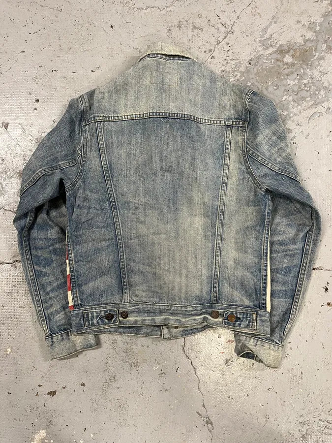 2000s Ralph Lauren USA Flag Blue Faded Denim Jacket HJOQrOw 4