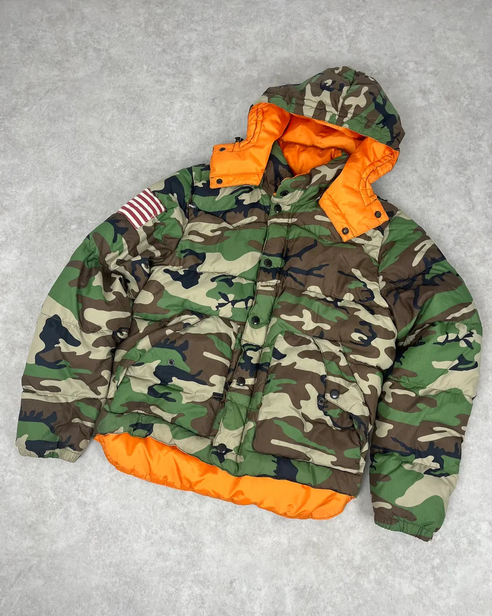 2000s Ralph Lauren USA Flag Camo Puffer Jacket cxfovTM 3