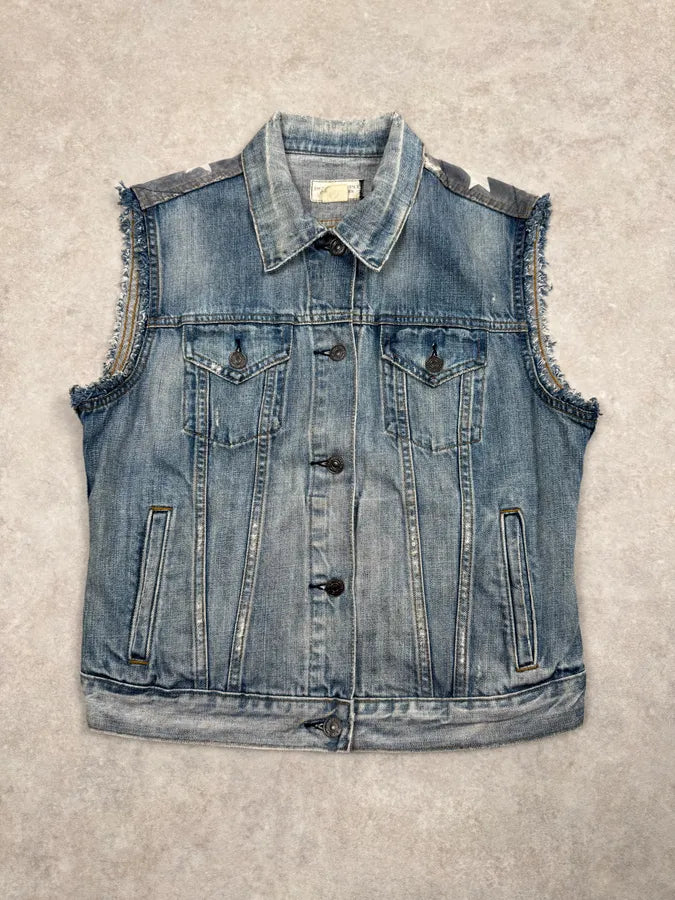 2000s Ralph Lauren USA Flag Denim Vest Jacket VVWFOTv 2