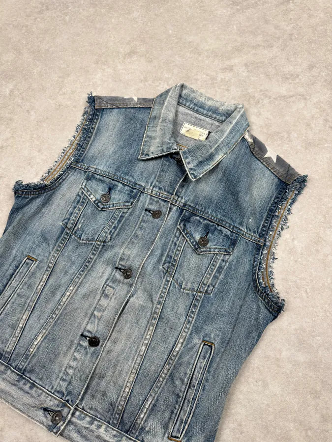 2000s Ralph Lauren USA Flag Denim Vest Jacket VVWFOTv 4