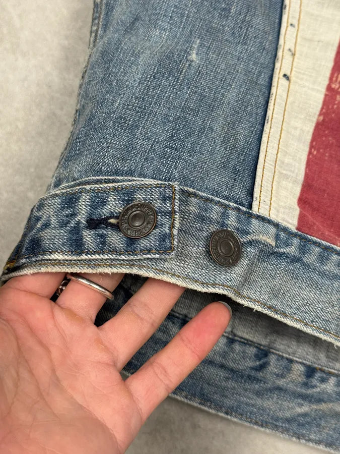 2000s Ralph Lauren USA Flag Denim Vest Jacket VVWFOTv 6